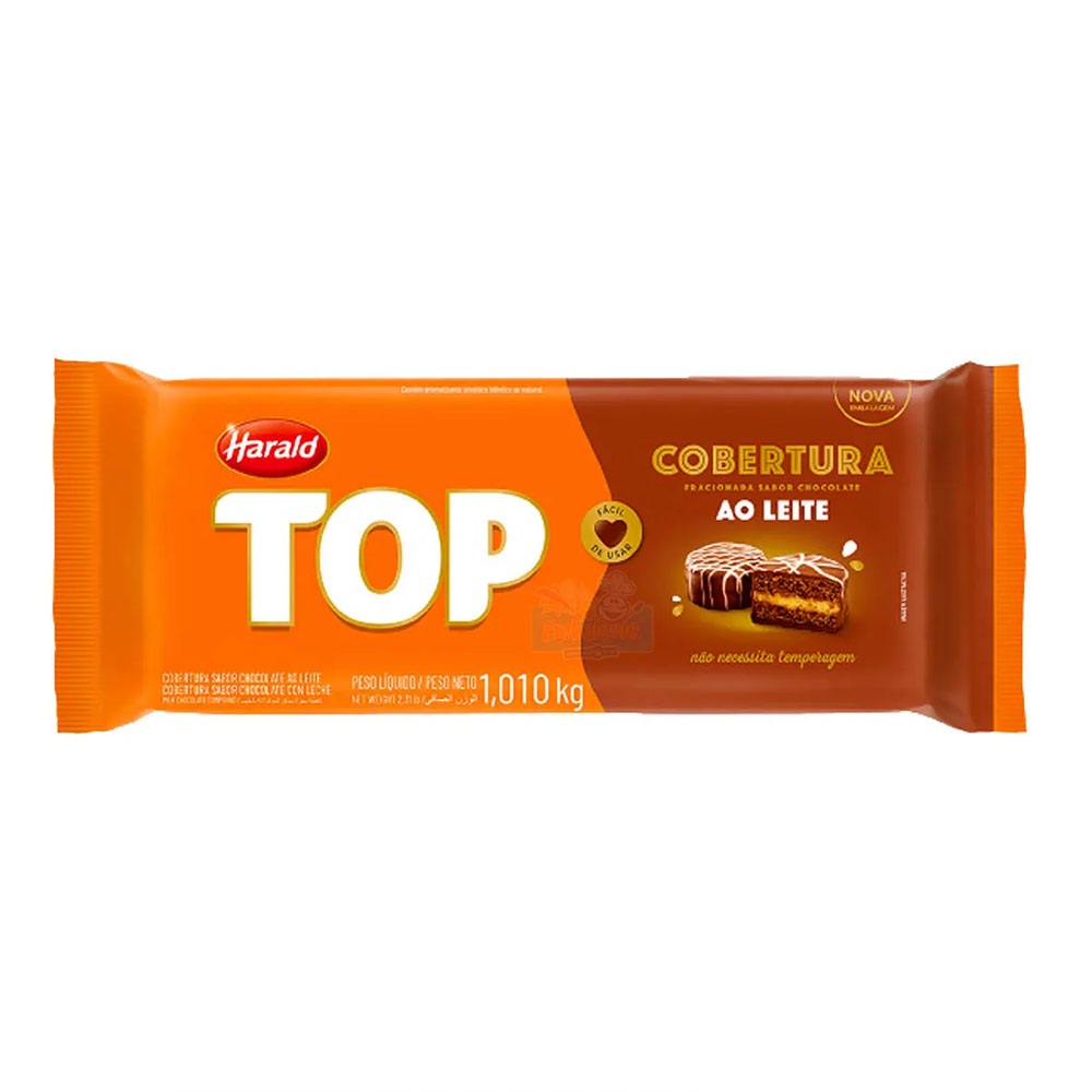 COBERTURA BARRA CHOCOLATE AO LEITE TOP HARALD 1,01KG<br> COBERTURA BARRA CHOCOLATE AO LEITE TOP HARALD 1,01KG<br>