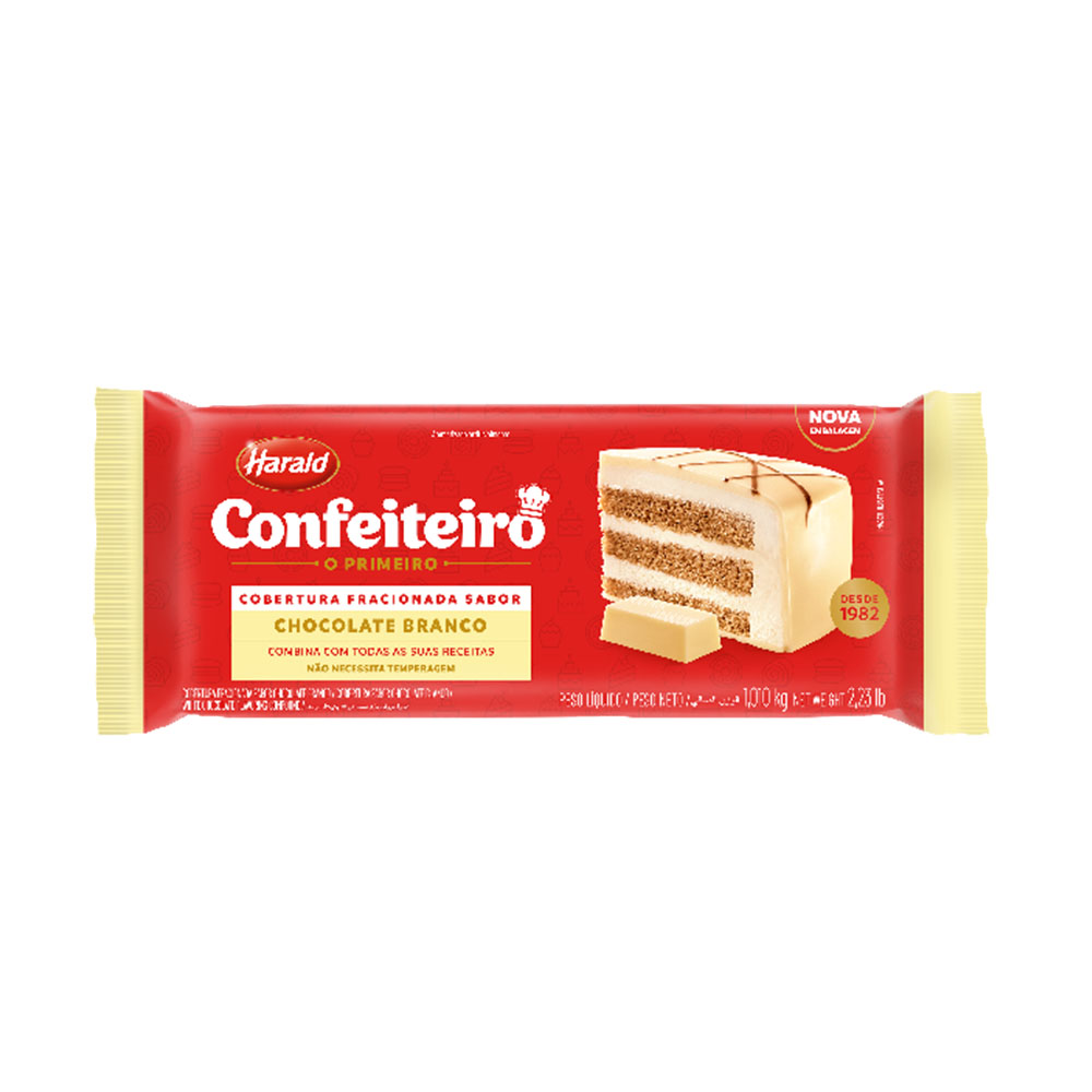 COBERTURA BARRA FRACIONADA CHOCOLATE BRANCO HARALD 1,01KG<br> COBERTURA BARRA FRACIONADA CHOCOLATE BRANCO HARALD 1,01KG<br>
