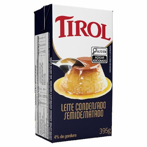 LEITE CONDENSADO SEMIDESNATADO TIROL 395G<br> LEITE CONDENSADO SEMIDESNATADO TIROL 395G<br>