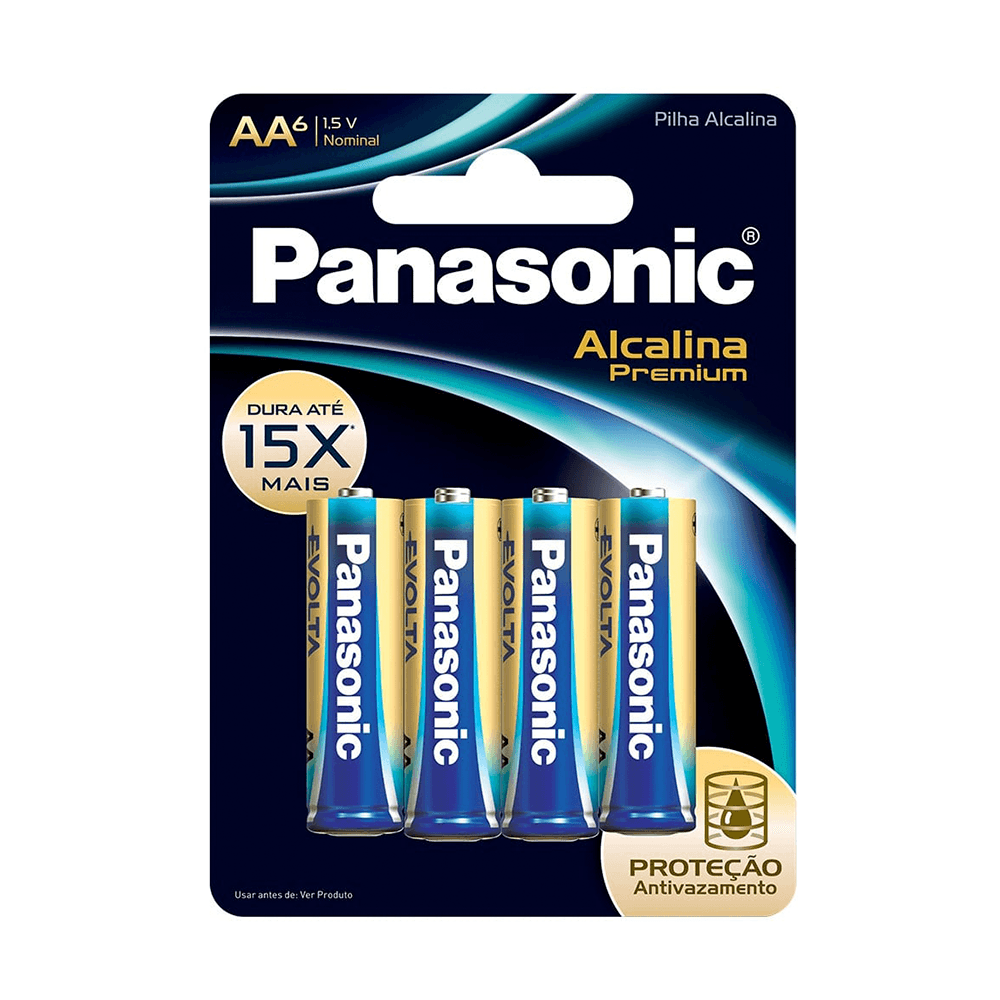 PILHA ALCALINA PREMIUM PEQUENA AA PANASONIC C/4             