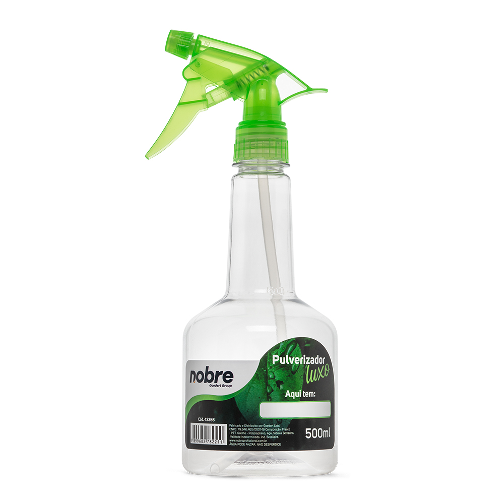 PULVERIZADOR PET TRANSPARENTE  LUXO VERDE NOBRE 500ML                                                                                                                                                           PULVERIZADOR PET TRANSPARENTE  LUXO VERDE NOBRE 500ML