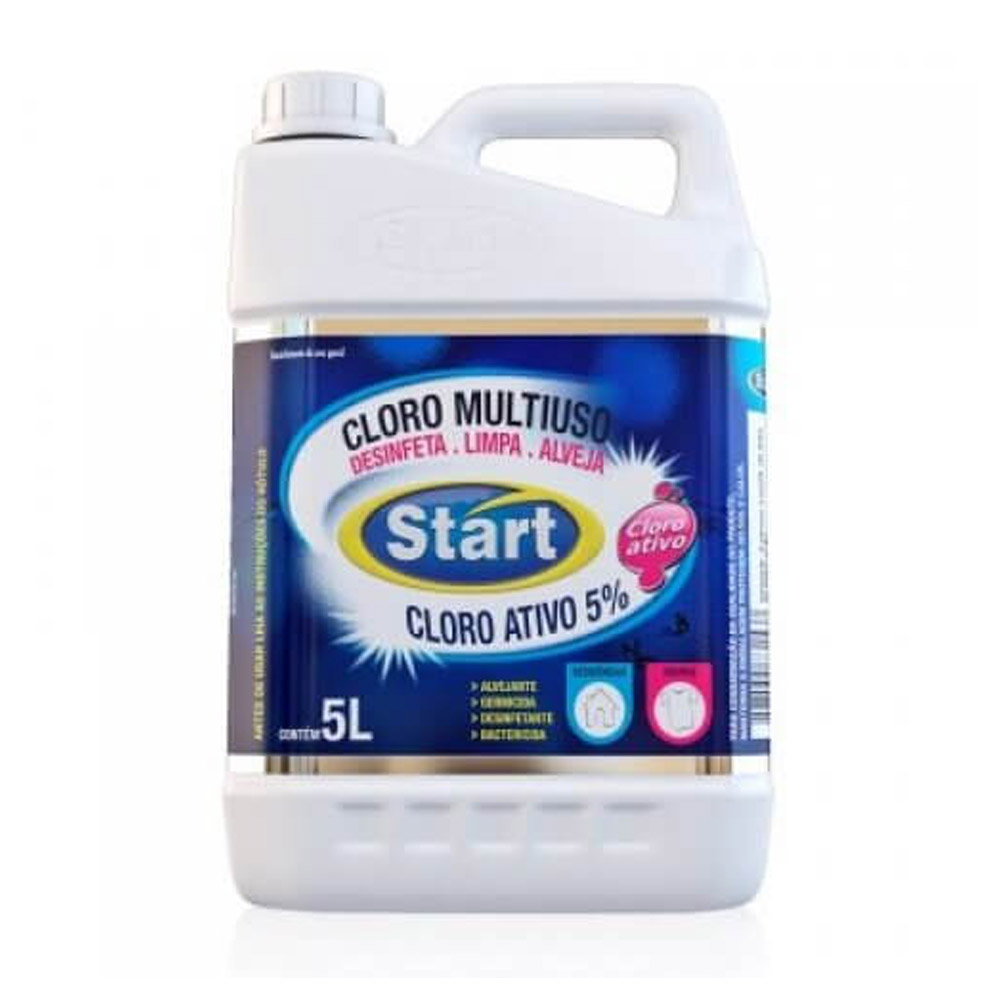 CLORO ATIVO 5% MULTIUSO START 5L<br> CLORO ATIVO 5% MULTIUSO START 5L<br>