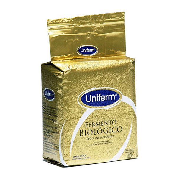 FERMENTO BIOLÓGICO SECO INSTANTÂNEO MASSA DOCE UNIFERM 500G<br> FERMENTO BIOLÓGICO SECO INSTANTÂNEO MASSA DOCE UNIFERM 500G<br>