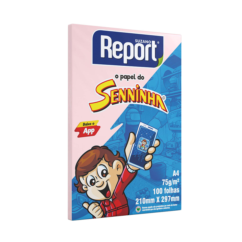 Papel Sulfite Report Seninha A4 Rosa 75g  Papel Sulfite Report Seninha A4 Rosa 75g