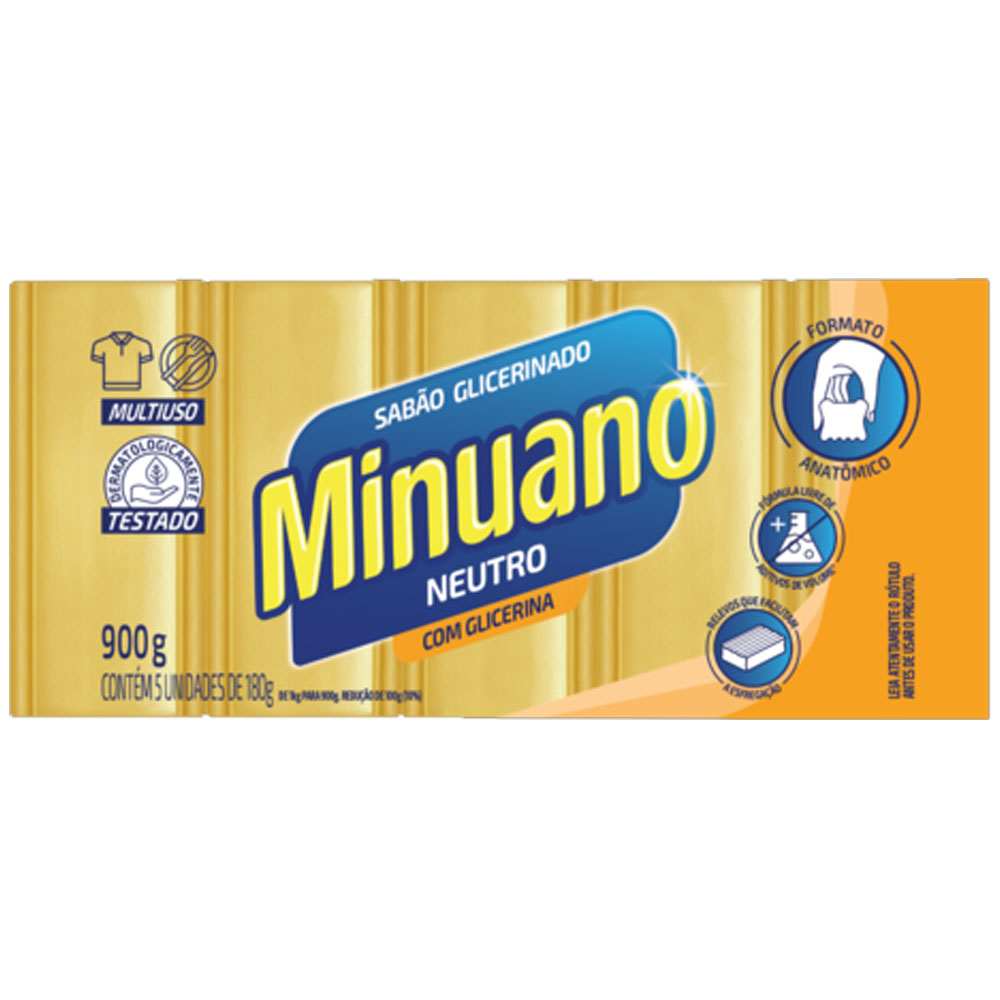 SABÃO EM BARRA GLICERINADO MINUANO 900G<br> SABÃO EM BARRA GLICERINADO MINUANO 900G<br>