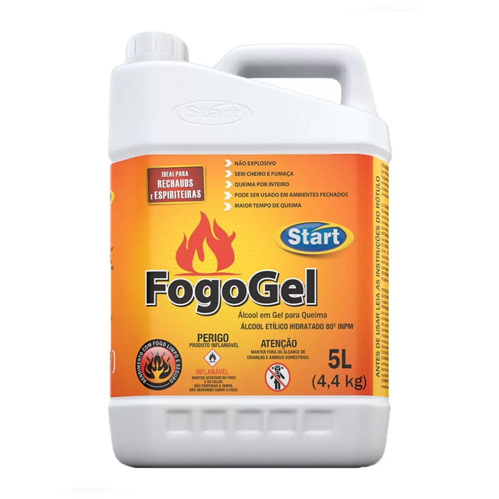ALCOOL GEL PARA QUEIMA FOGOGEL START 5L                                                                                                                                                                  ALCOOL GEL PARA QUEIMA FOGOGEL START 5L
