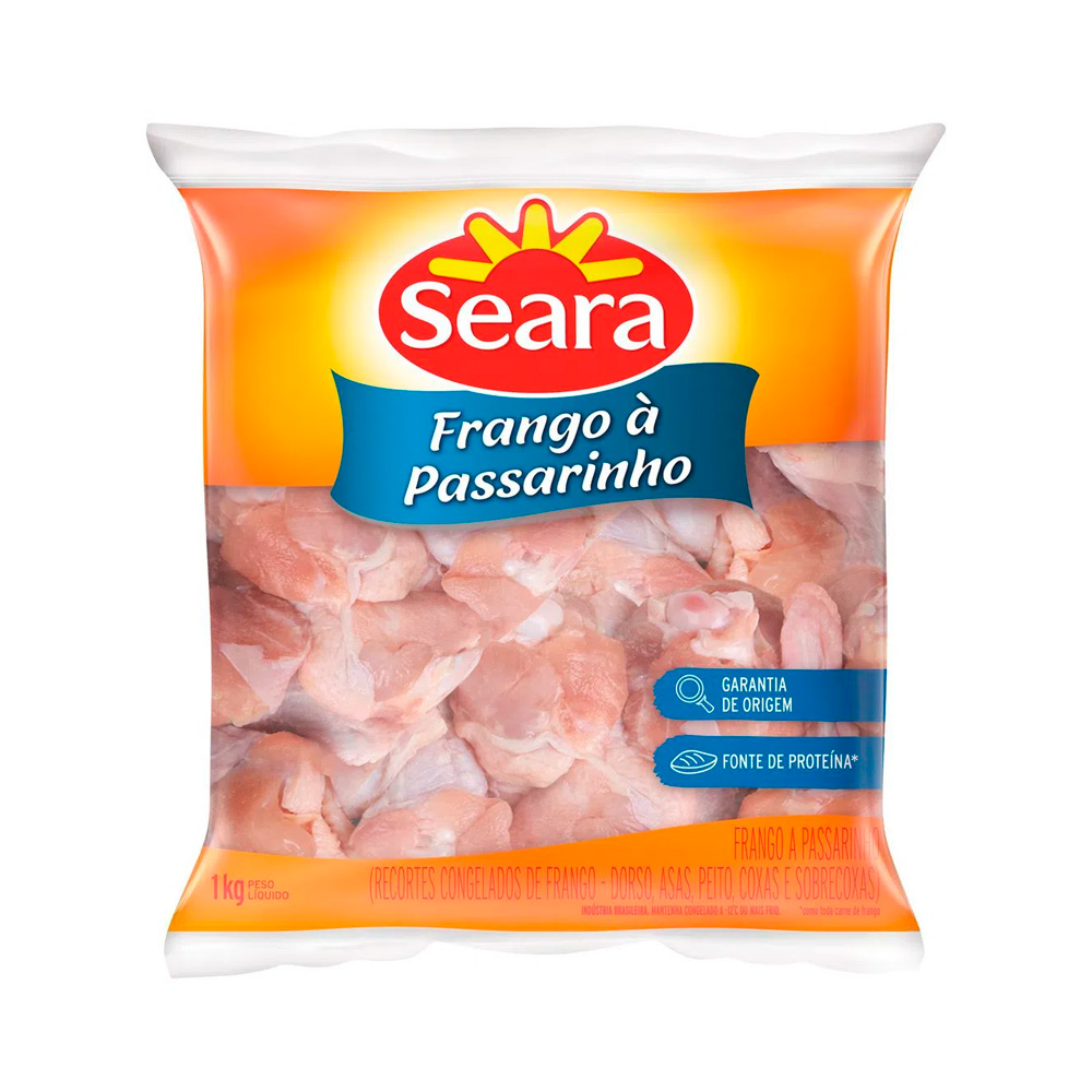 FRANGO A PASSARINHO CONGELADO SEARA 1KG<br> FRANGO A PASSARINHO CONGELADO SEARA 1KG<br>