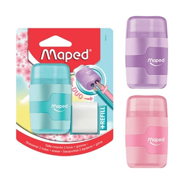 APONTADOR C/ BORR CONNECT PASTEL 2 FUROS MAPED BL APONTADOR C/ BORR CONNECT PASTEL 2 FUROS MAPED BL