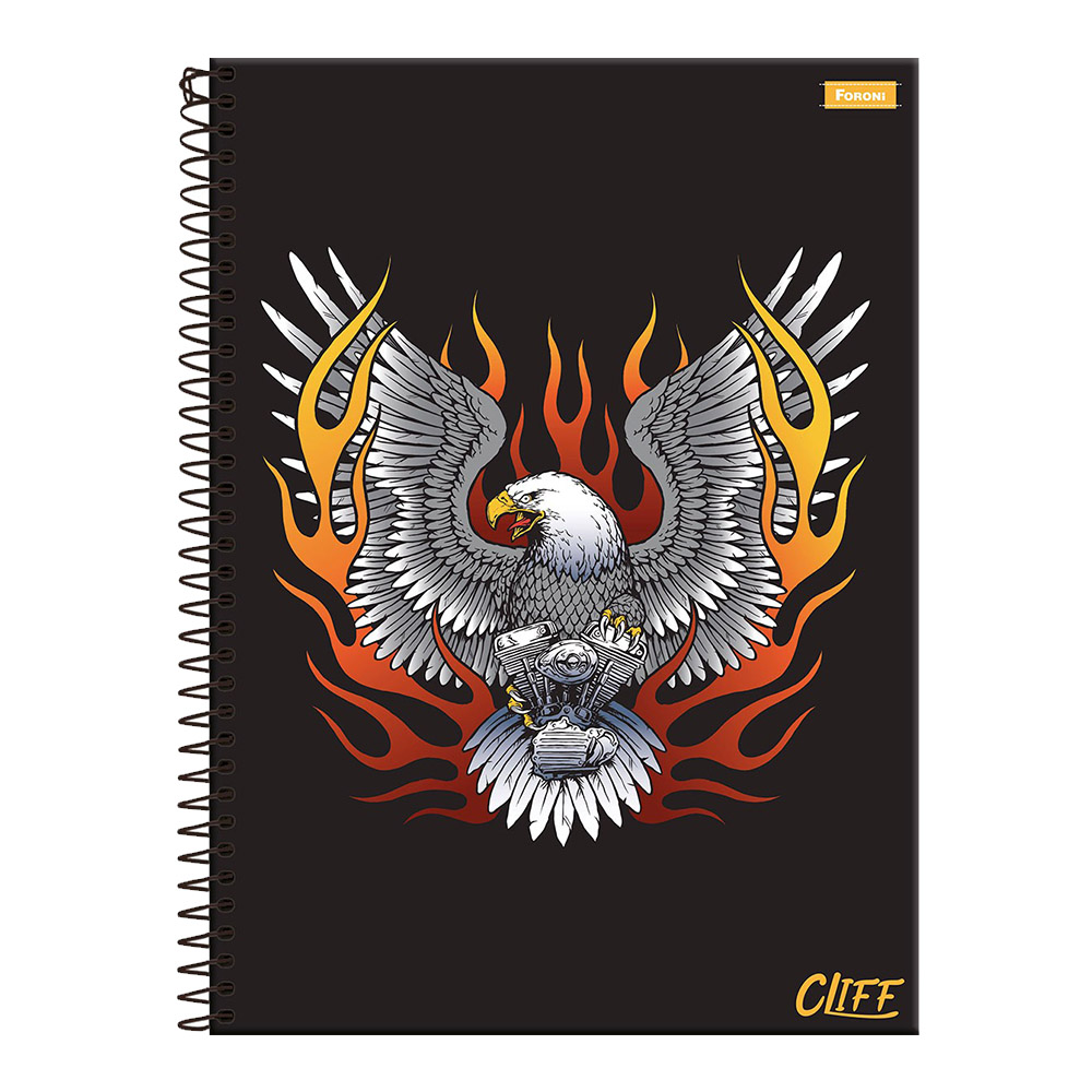 CADERNO UNIVERSITÁRIO 20X1 CAPA DURA CLIFF MASCULINO 320FL FORONI  CADERNO UNIVERSITÁRIO 20X1 CAPA DURA CLIFF MASCULINO 320FL FORONI