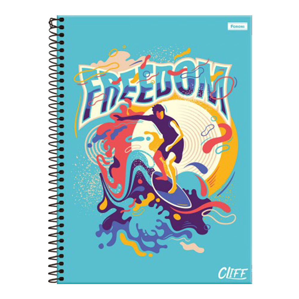 CADERNO UNIVERSITÁRIO 20X1 CAPA DURA CLIFF MASCULINO 320FL FORONI  CADERNO UNIVERSITÁRIO 20X1 CAPA DURA CLIFF MASCULINO 320FL FORONI