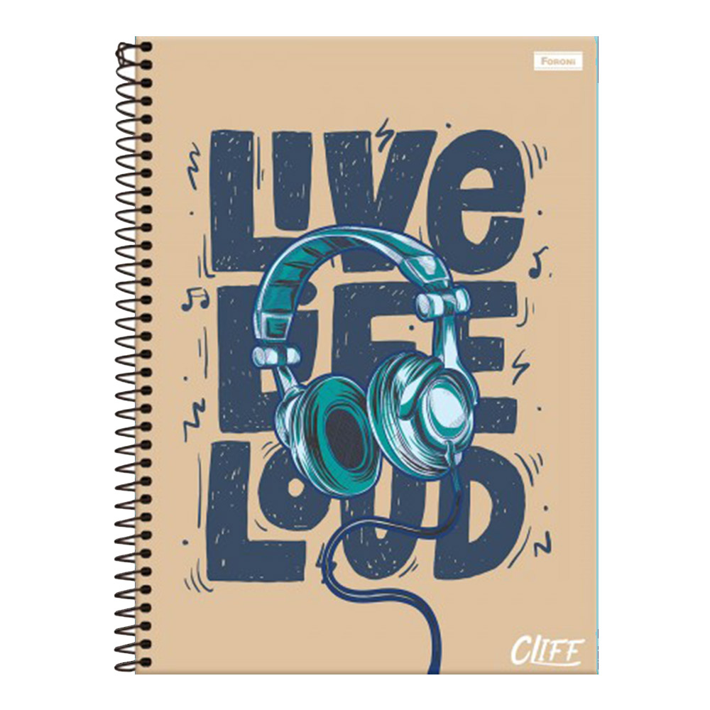 CADERNO UNIVERSITÁRIO 20X1 CAPA DURA CLIFF MASCULINO 320FL FORONI  CADERNO UNIVERSITÁRIO 20X1 CAPA DURA CLIFF MASCULINO 320FL FORONI