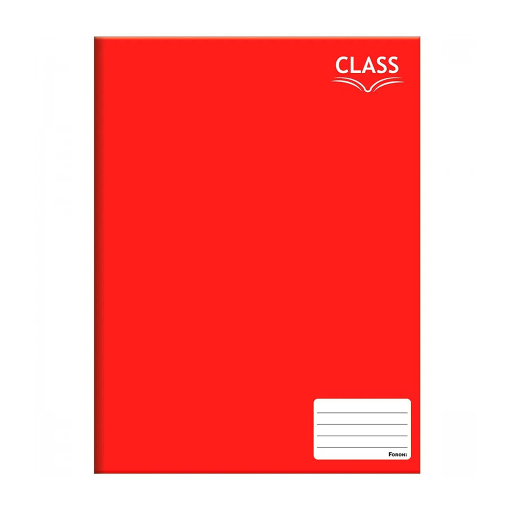 CADERNO BROCHURÃO CAPA DURA 80FL CLASS VERMELHO FORONI <br> CADERNO BROCHURÃO CAPA DURA 80FL CLASS VERMELHO FORONI <br>
