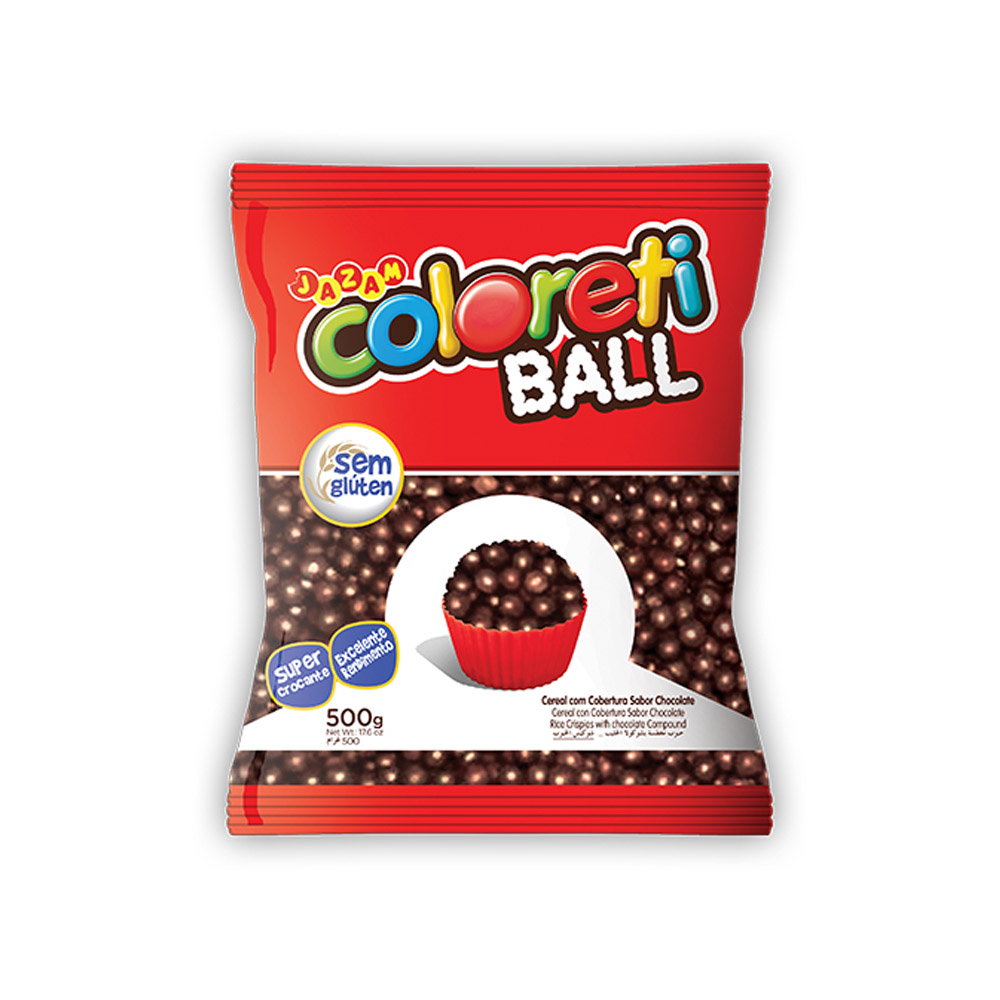 COLORETI MINI BALL AO LEITE JAZAM 500G<br> COLORETI MINI BALL AO LEITE JAZAM 500G<br>