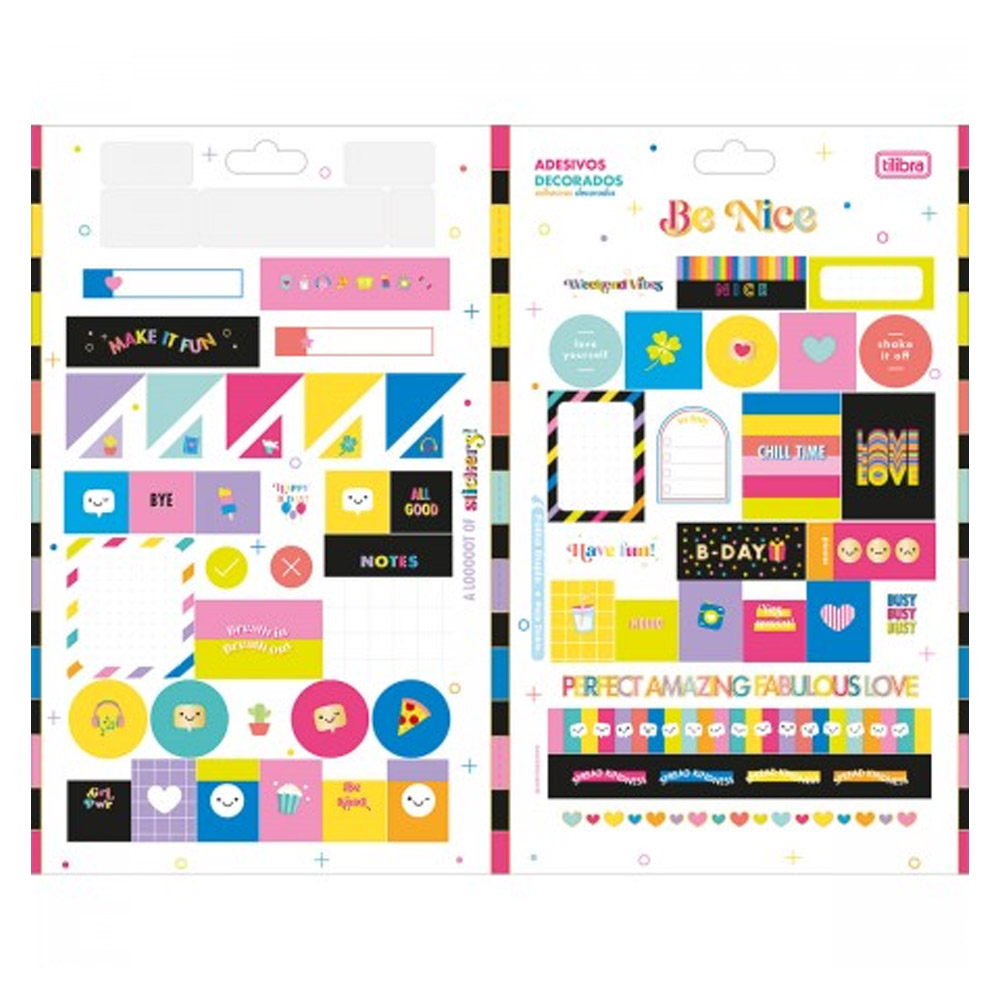 ADESIVO DECORADO DUPLO METALIZADO BE NICE TILIBRA<br> ADESIVO DECORADO DUPLO METALIZADO BE NICE TILIBRA<br>