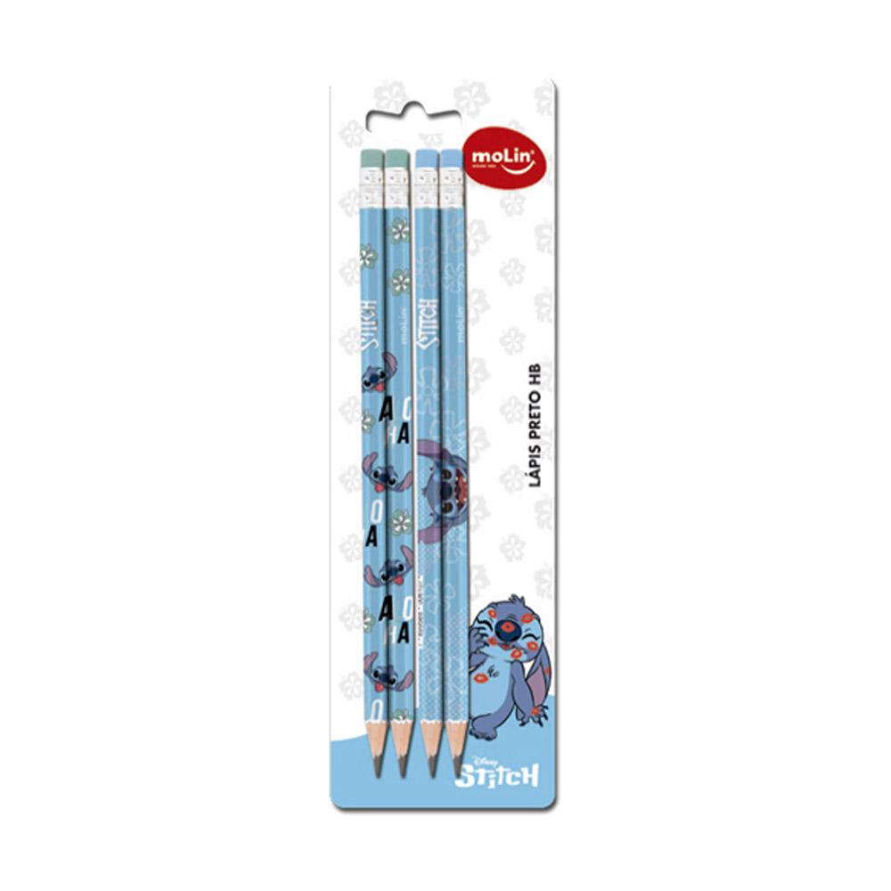 LÁPIS PRETO HB STITCH BLISTER C/4 MOLIN<br> LÁPIS PRETO HB STITCH BLISTER C/4 MOLIN<br>