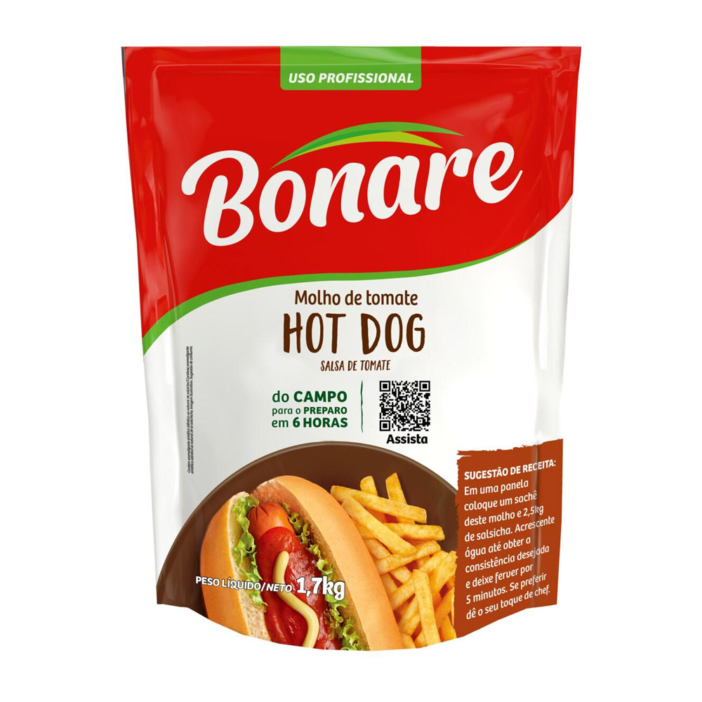 MOLHO DE TOMATE HOT DOG BONARE 1,7KG<br> MOLHO DE TOMATE HOT DOG BONARE 1,7KG<br>