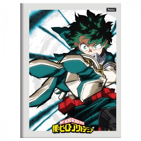 CADERNO BROCHURÃO CAPA DURA  80FL MY HERO ACADEMIA FORONI  CADERNO BROCHURÃO CAPA DURA  80FL MY HERO ACADEMIA FORONI