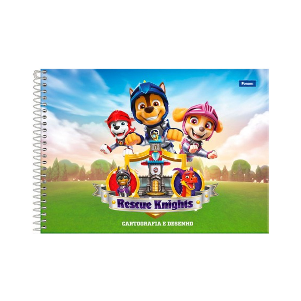 CADERNO CAPA DURA CARTOGRAFIA/DESENHO PATRULHA CANINA 80FL FORONI<br> CADERNO CAPA DURA CARTOGRAFIA/DESENHO PATRULHA CANINA 80FL FORONI<br>