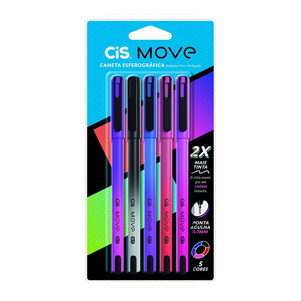 CANETA ESFEROGRÁFICA MOVE 0.7 CIS C/5<br> CANETA ESFEROGRÁFICA MOVE 0.7 CIS C/5<br>