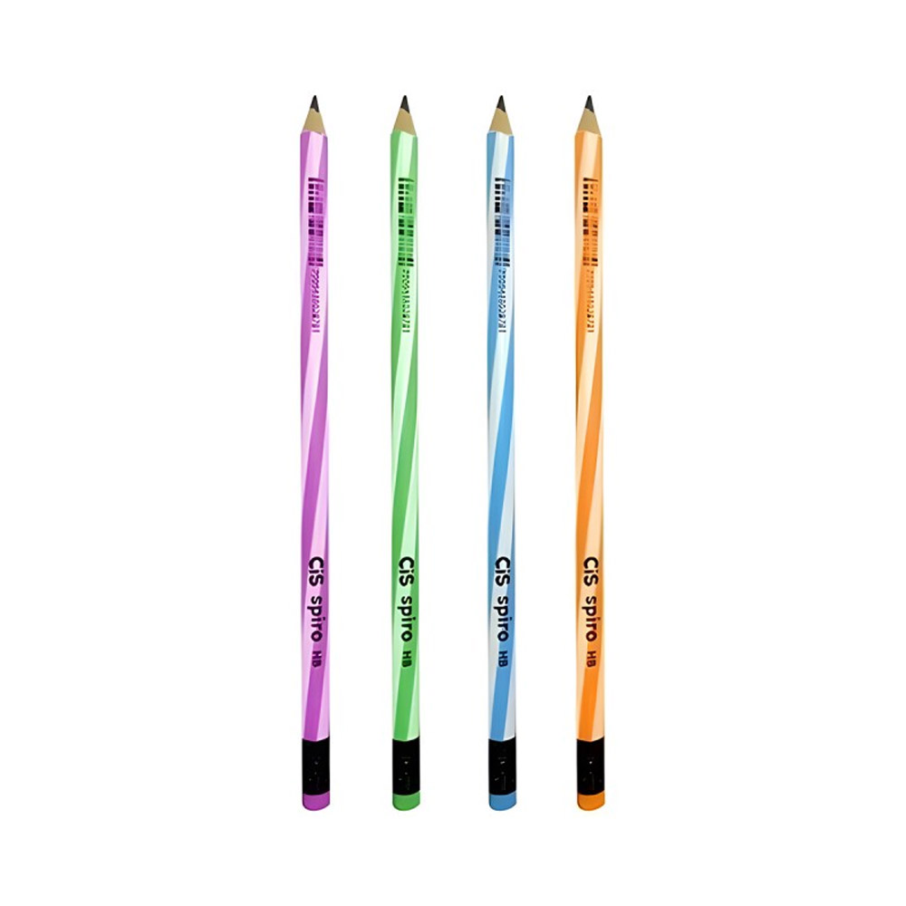 LÁPIS PRETO HB SPIRO C/BORRACHA CIS C/4<br> LÁPIS PRETO HB SPIRO C/BORRACHA CIS C/4<br>