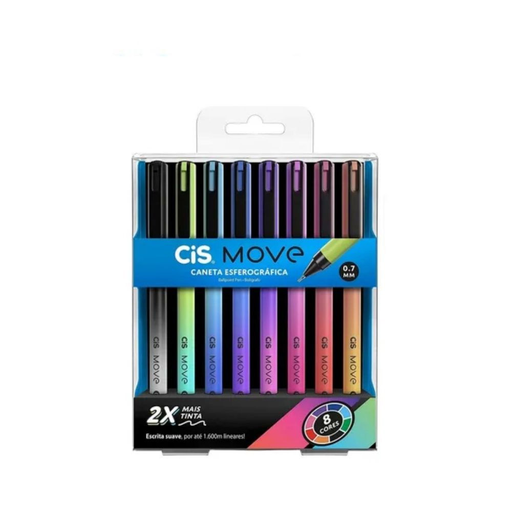 CANETA ESFEROGRÁFICA MOVE 0.7 CIS ESTOJO C/8<br> CANETA ESFEROGRÁFICA MOVE 0.7 CIS ESTOJO C/8<br>