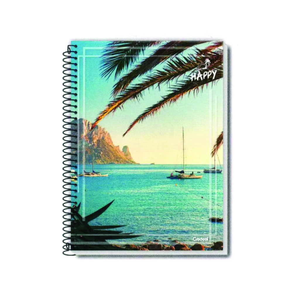 CADERNO UNIVERSITÁRIO 10 MATÉRIAS CAPA DURA HAPPY ADVENTURE 160FL CREDEAL