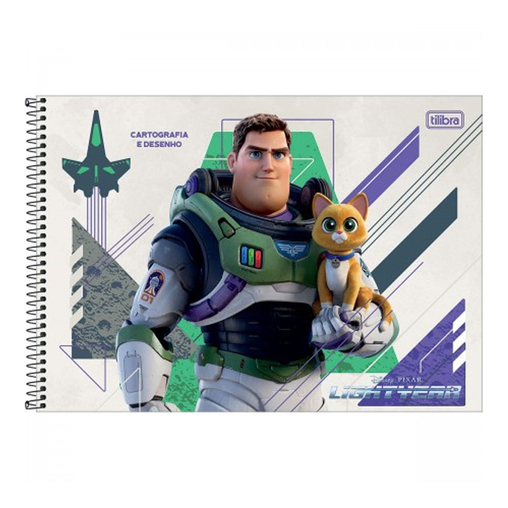 CADERNO CARTOGRAFIA E DESENHO ESPIRAL CAPA DURA LIGHTYEAR 80F TILIBRA