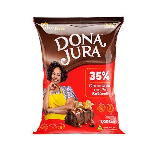CHOCOLATE EM PÓ 35% CACAU SOLÚVEL DONA JURA 1,005KG<br> CHOCOLATE EM PÓ 35% CACAU SOLÚVEL DONA JURA 1,005KG<br>