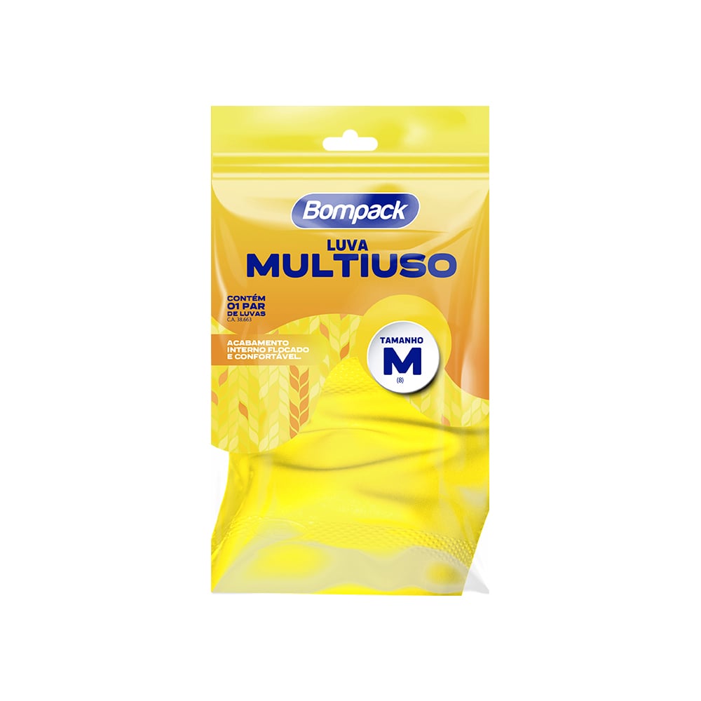 LUVA MULTIUSO TAM M AMARELA BOMPACK                                                                                                                                                                      LUVA MULTIUSO TAM M AMARELA BOMPACK