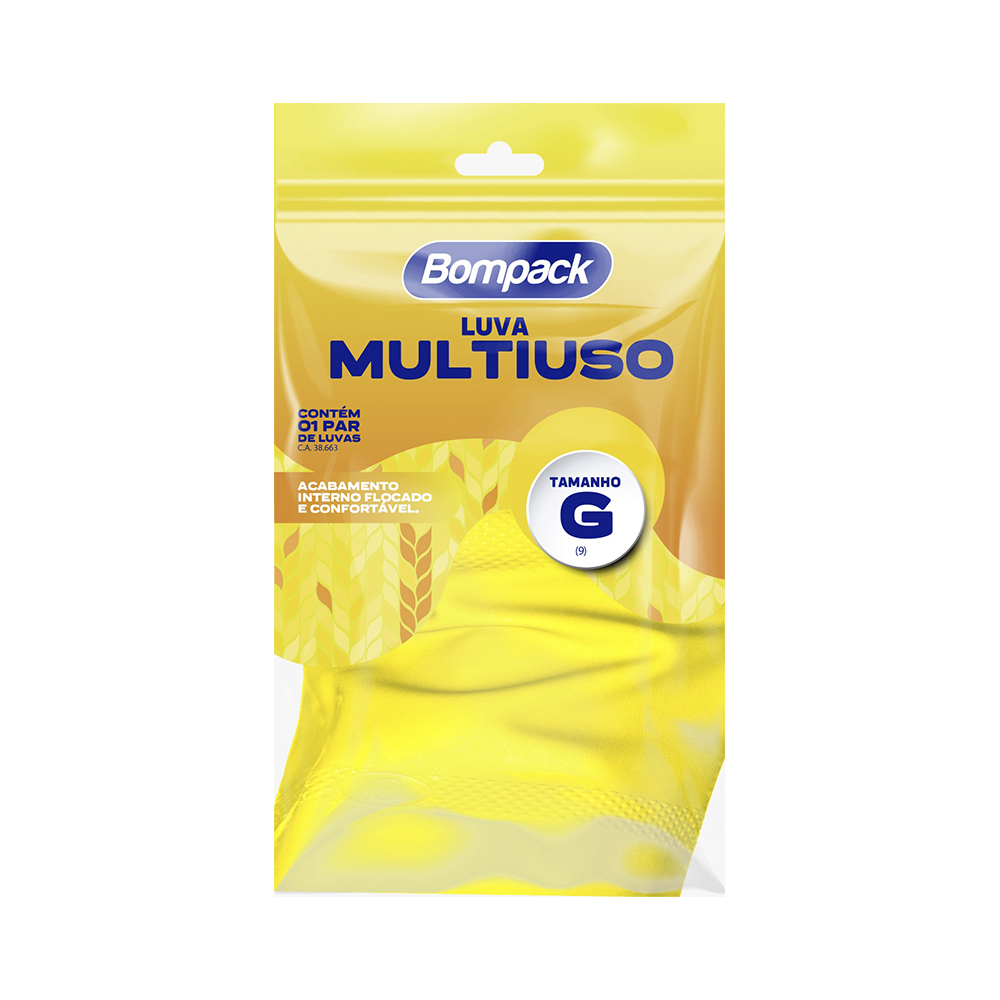 LUVA MULTIUSO TAM G AMARELA BOMPACK<br> LUVA MULTIUSO TAM G AMARELA BOMPACK<br>