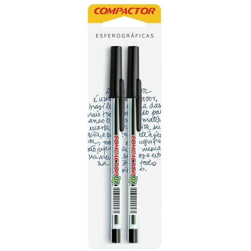CANETA ESFE 07 PT BLISTER C/2 COMPACTOR                                                                                                                                                                 