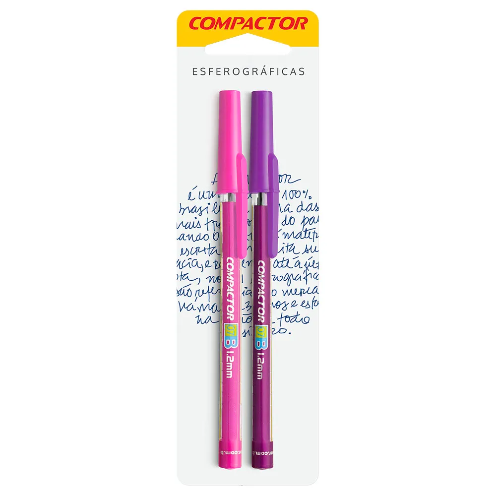 CANETA ESFE 07 PINK/VIOL BLISTER C/2 COMPACTOR                                                                                                                                                          