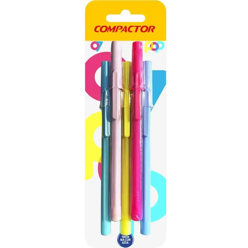 CANETA ESFE 07 POP AZ BLISTER C/5 COMPACTOR                                                                                                                                                             