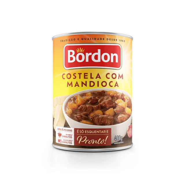 CARNE COZIDA ENLATADA COSTELA C/MANDIOCA BORDON 400G<br> CARNE COZIDA ENLATADA COSTELA C/MANDIOCA BORDON 400G<br>