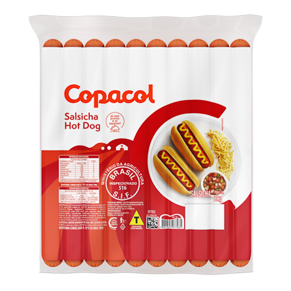 SALSICHA HOT DOG COPACOL 3KG SALSICHA HOT DOG COPACOL 3KG