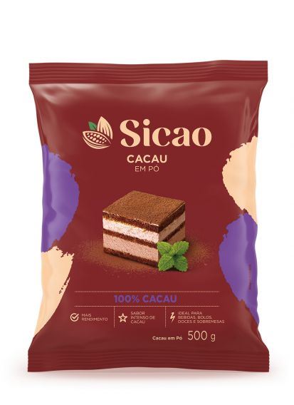 CACAU EM PO 100% CACAU SICAO 500G  CACAU EM PO 100% CACAU SICAO 500G