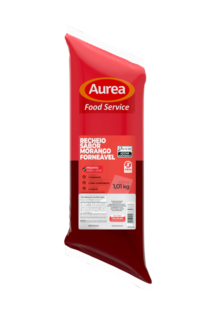 RECHEIO SABOR MORANGO FORNEAVEL AUREA 1,01KG RECHEIO SABOR MORANGO FORNEAVEL AUREA 1,01KG