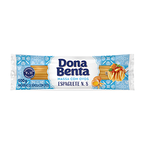 MACARRAO ESPAGUETE N8 COM OVOS DONA BENTA 500G                                                                                                                                                             MACARRAO ESPAGUETE N8 COM OVOS DONA BENTA 500G