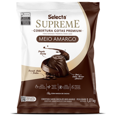 COBERTURA GOTAS CHOCO MEIO AMARGO SELECTA 1,01KG<br> COBERTURA GOTAS CHOCO MEIO AMARGO SELECTA 1,01KG<br>
