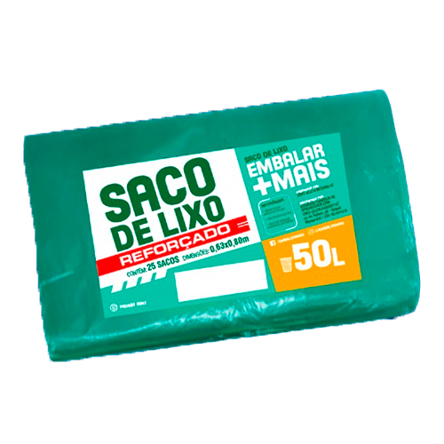 SACO LIXO 50LTS 63X80 REFORCADO EMBALAR MAIS C/25  SACO LIXO 50LTS 63X80 REFORCADO EMBALAR MAIS C/25