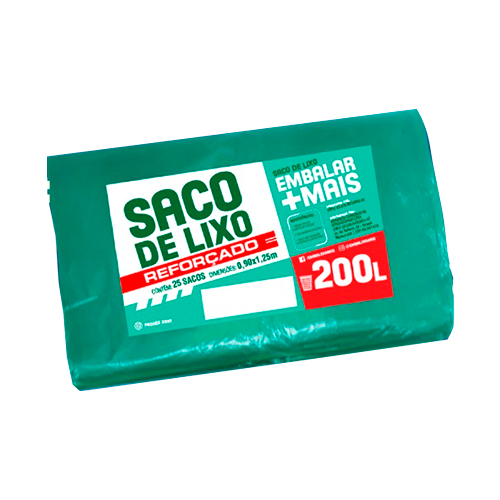 SACO LIXO 200LTS 90X125 REFORCADO EMBALAR MAIS C/20   SACO LIXO 200LTS 90X125 REFORCADO EMBALAR MAIS C/20