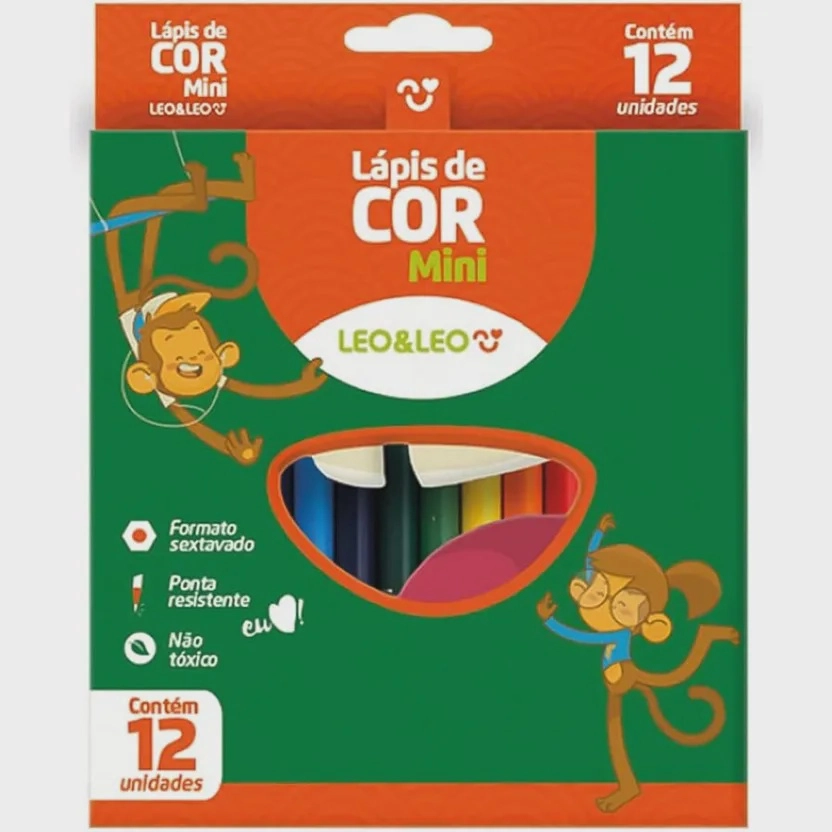 LAPIS 12 CORES MEIO RESINA REDONDO FLEX LEOELEO  LAPIS 12 CORES MEIO RESINA REDONDO FLEX LEOELEO