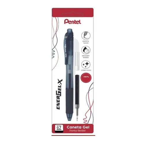 CANETA ESFEROGRAFICA ENERGEL PENTEL PRETO 0,7MM CANETA ESFEROGRAFICA ENERGEL PENTEL PRETO 0,7MM