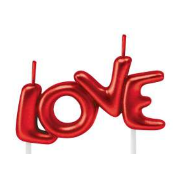 VELA LOVE VERMELHA SILVER  VELA LOVE VERMELHA SILVER