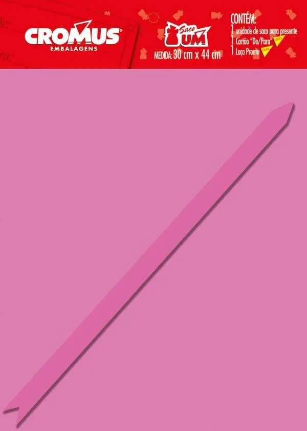 SACOLA PRESENTE 20X29 LISO CROMUS LAÇO PC1 ROSA  SACOLA PRESENTE 20X29 LISO CROMUS LAÇO PC1 ROSA