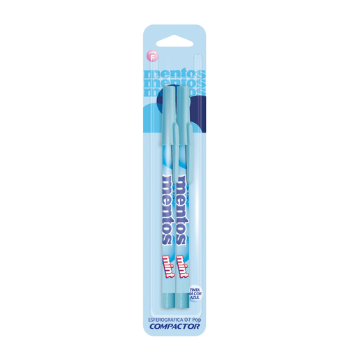 CANETA ESFE 0,7 POP MENTOS AZ CLARO C/2 COMPACTOR                                                                                                                                                        CANETA ESFE 0,7 POP MENTOS AZ CLARO C/2 COMPACTOR