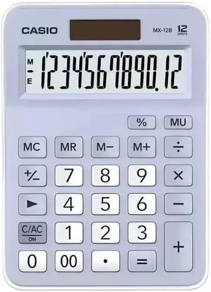 CALCULADORA PEQ 12 DIG MX-12B AZUL/BRANCO CASIO                                                                                                                                                          CALCULADORA PEQ 12 DIG MX-12B AZUL/BRANCO CASIO