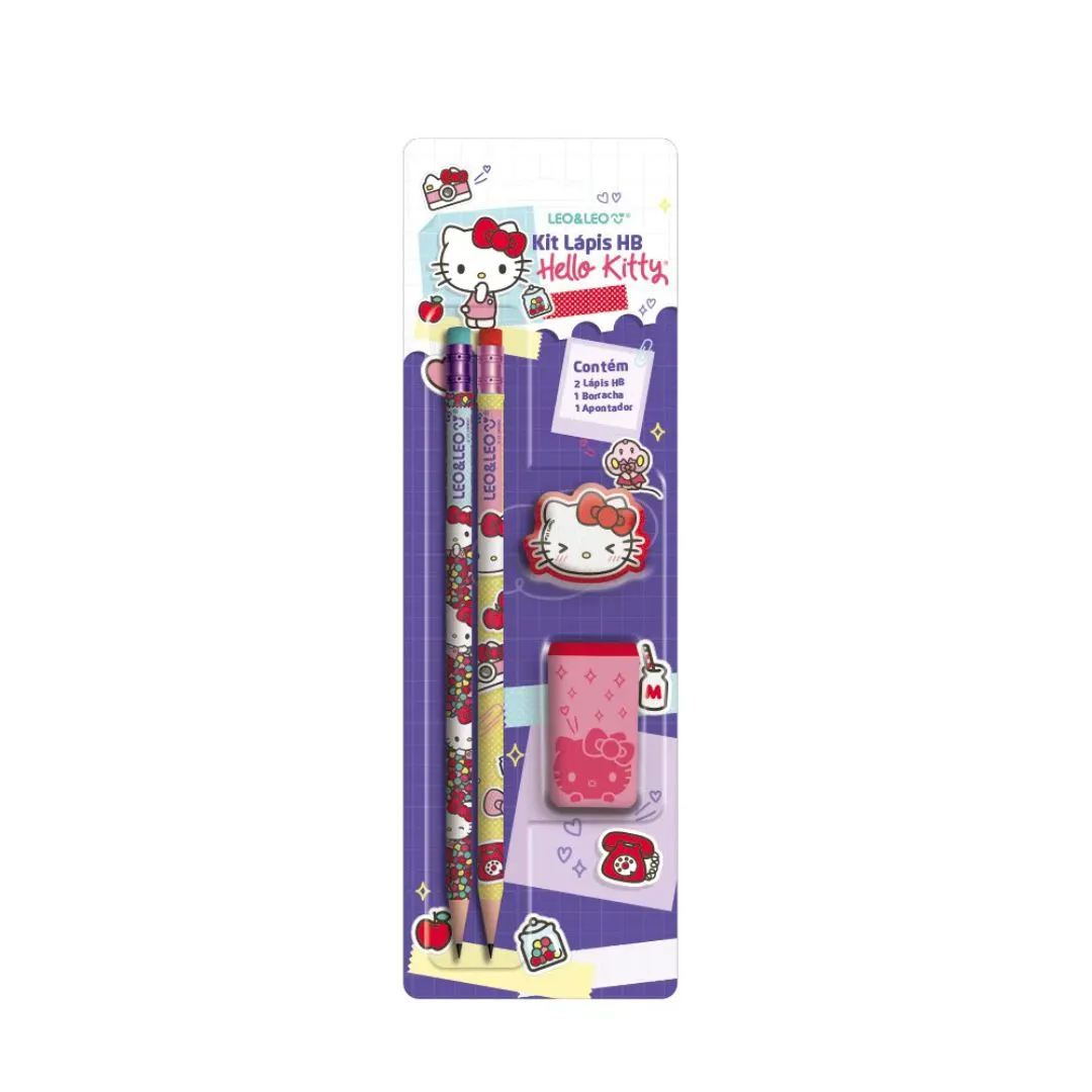 KIT HELLO KITTY LAPIS/APONTADOR/BORRACHA BL LEO&LEO  KIT HELLO KITTY LAPIS/APONTADOR/BORRACHA BL LEO&LEO