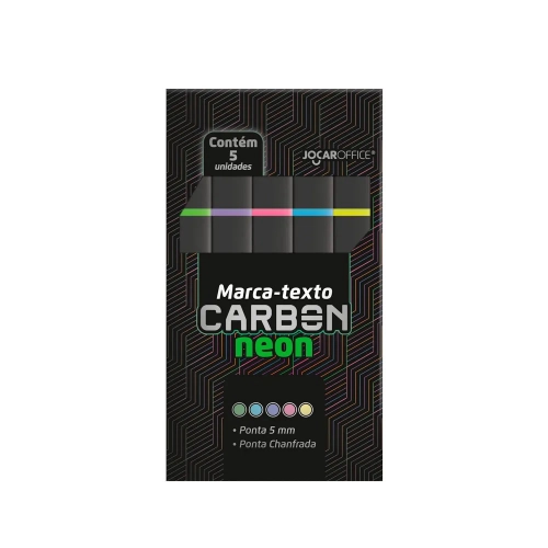 MARCA TEXTO CARBON NEON ESTOJO C/5 CORES JOCAR                                                                                                                                                           MARCA TEXTO CARBON NEON ESTOJO C/5 CORES JOCAR