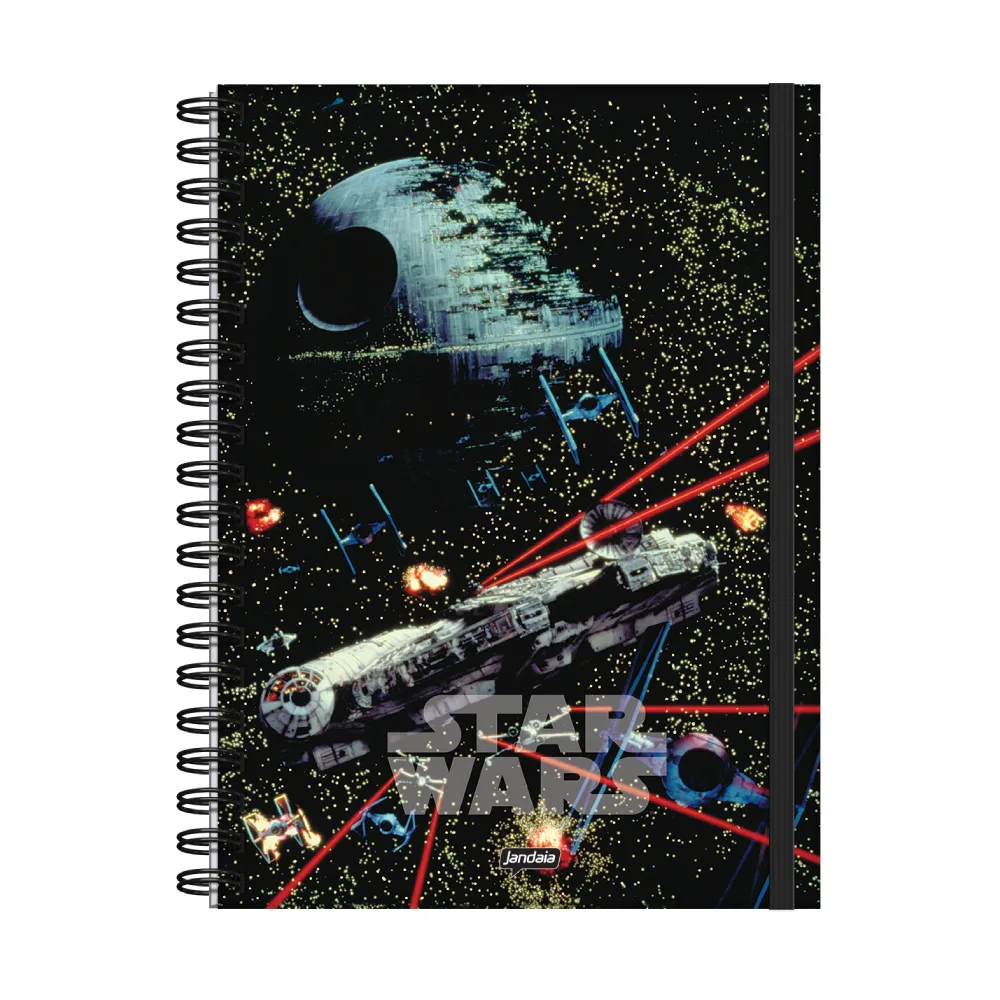 CADERNO UNIVERSITÁRIO 1 MATÉRIA CAPA DURA STAR WARS 80 FOLHAS JANDAIA                                                                                                                                                          